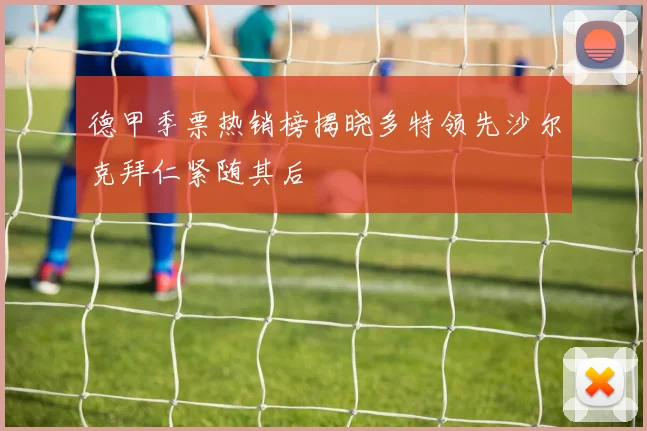 德甲季票热销榜揭晓多特领先沙尔克拜仁紧随其后